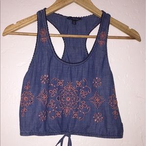 American Eagle Denim Crop Top